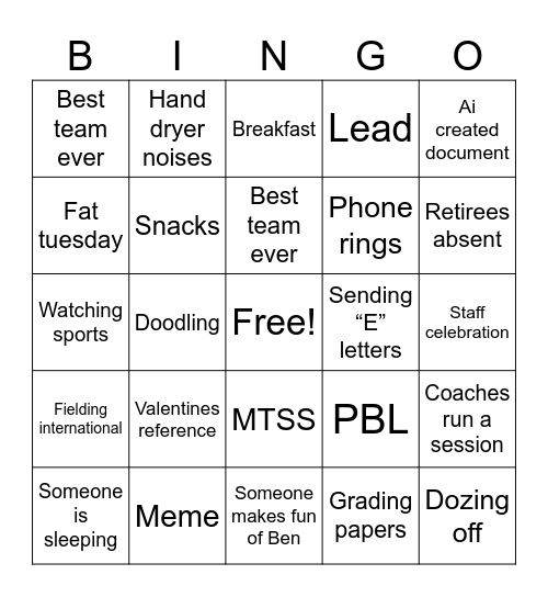 PD 2.17 Bingo Card