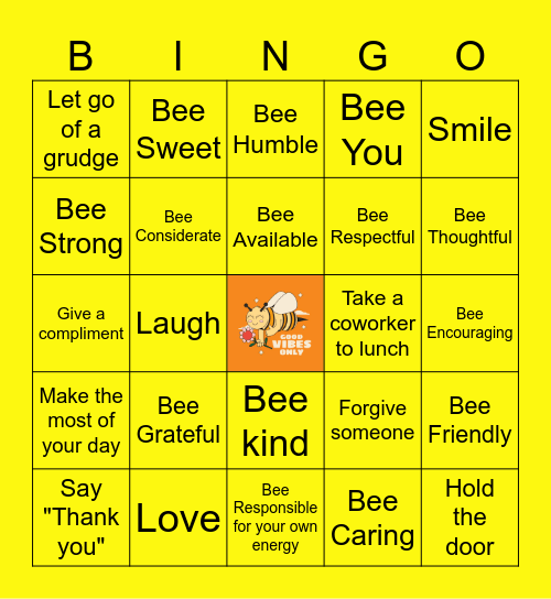 Bee Kind Bingo Card