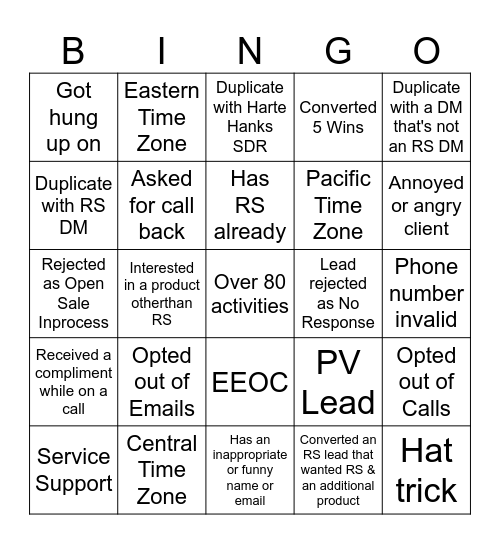 Valentine's Retirement Bingo Card