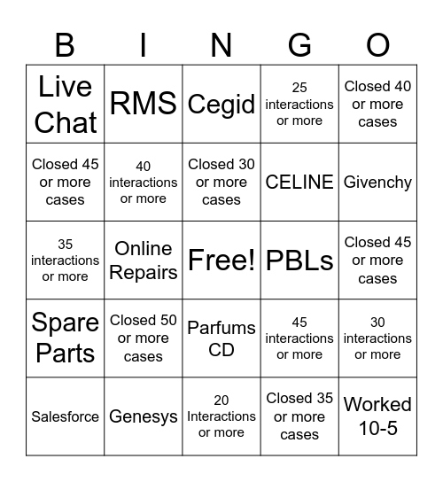 CSC March Madness Bingo Card