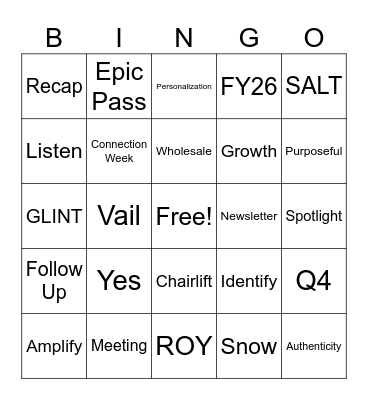 All-Team Call- February 2026 Bingo Card