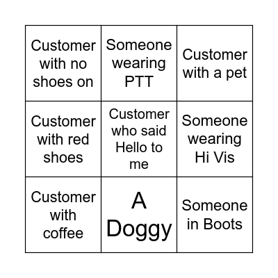 I said "Hello, do you need a hand?" to Bingo Card