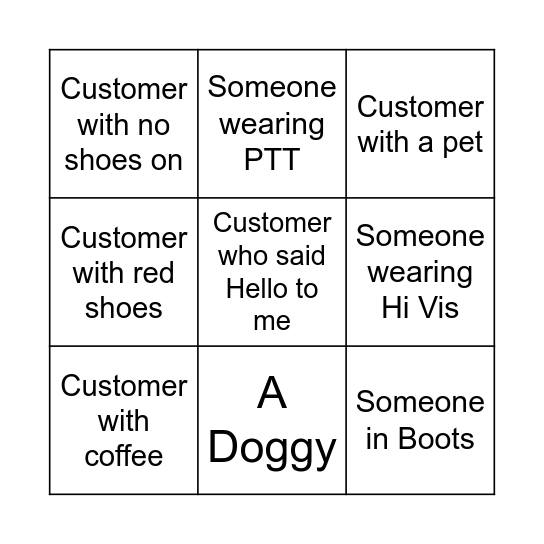 I said "Hello, do you need a hand?" to Bingo Card