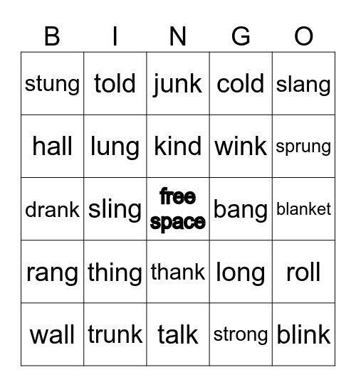 Glued Sounds Bingo Card