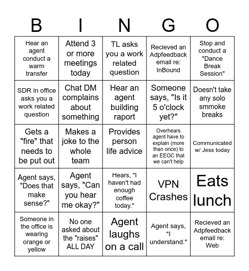 Aimee's Valentine's Bingo Card