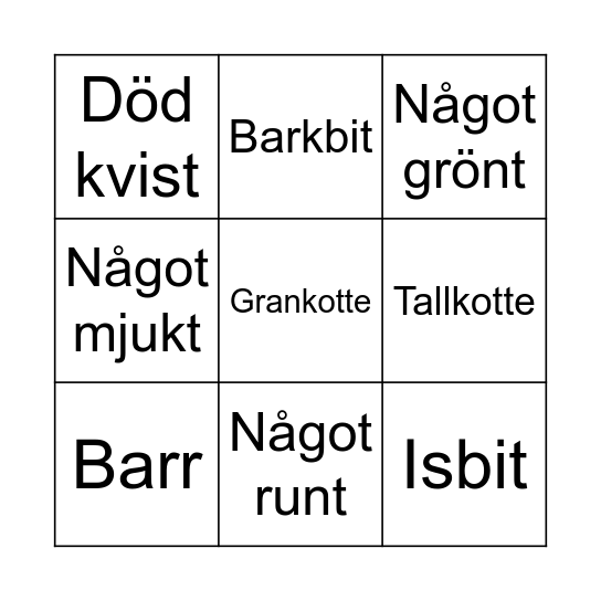 Naturbingo Card