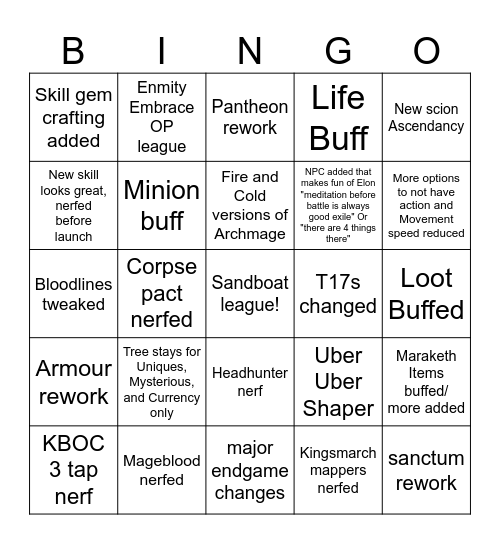 3.28 Bingo Card