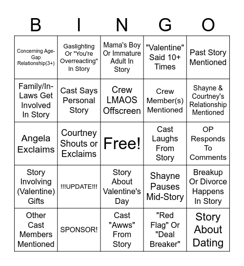 SRRS Bingo Card