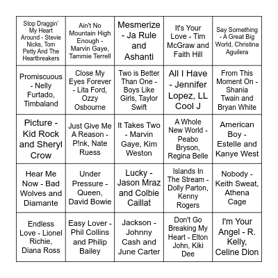 Let's Duet Bingo Card