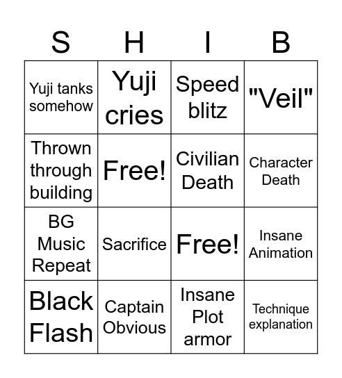 uya Bingo Card