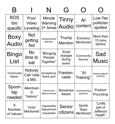 Event Bingo Card