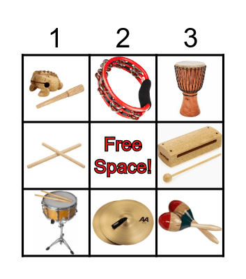 Percussion BINGO Card