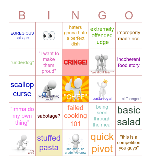 Cooking Competition Cliches Bingo Card