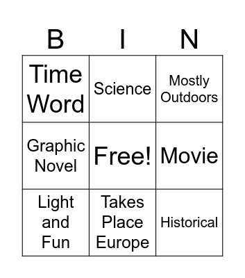 BOOKS Bingo Card