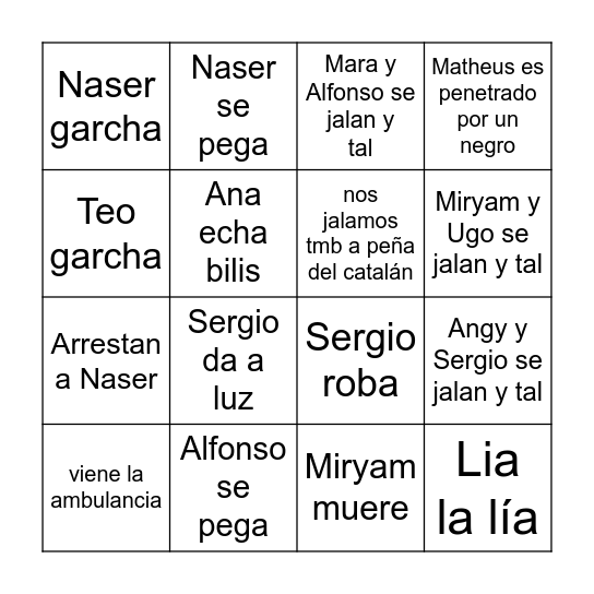 cuarte lesivo Bingo Card