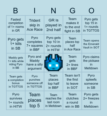 PYROSCYTHE MCC: DOUBLE DATE Bingo Card