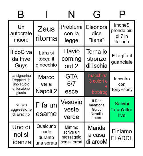 Cose che possono succedere nel 2026 Bingo Card