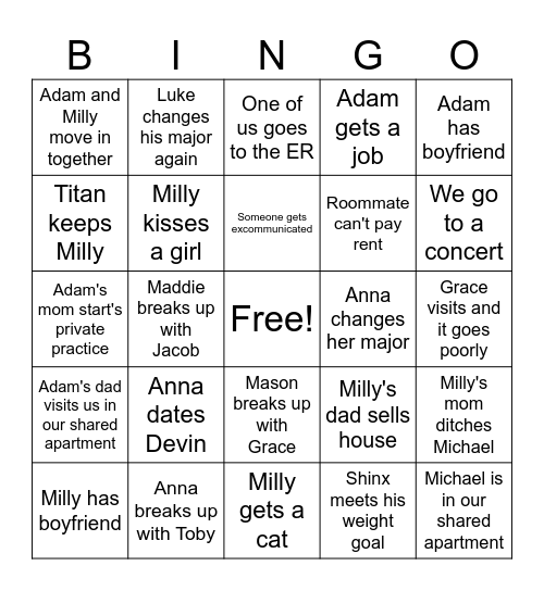 2026 Bingo Card