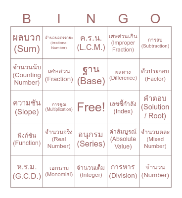 BINGO GO GO GO Go!! Bingo Card