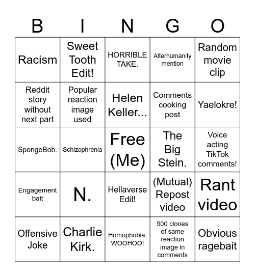 Jeffingo Bingo Card