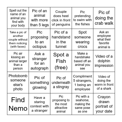 Aquarium Scavenger Hunt! Bingo Card