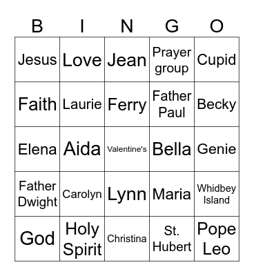 Happy Valentine's Day Bingo Card