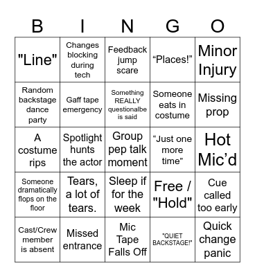 Tech Week Bingo Card