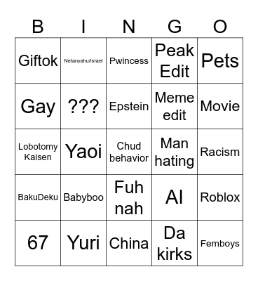 OFFICIAL BAZINGA AND GVE TIKTOK BINGO Card