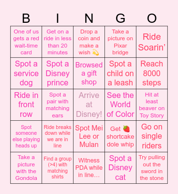 Disney Bingo! 💝🐭 Bingo Card