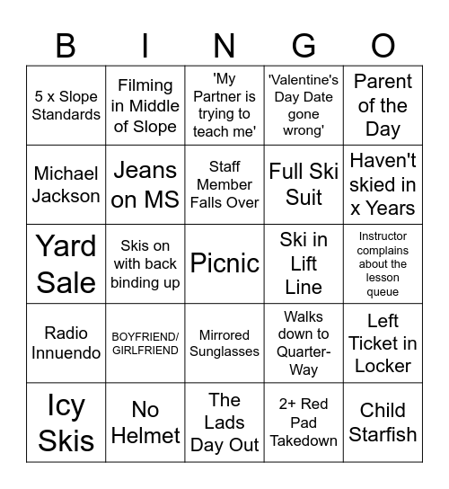 MS BGO Bingo Card
