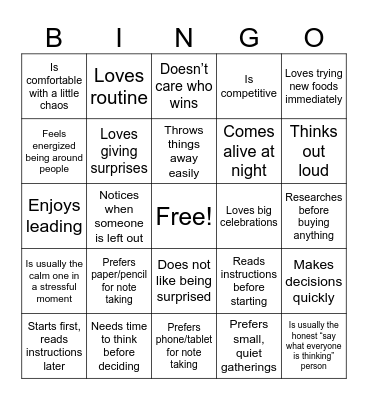Bingo Card