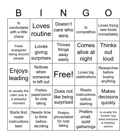 Bingo Card