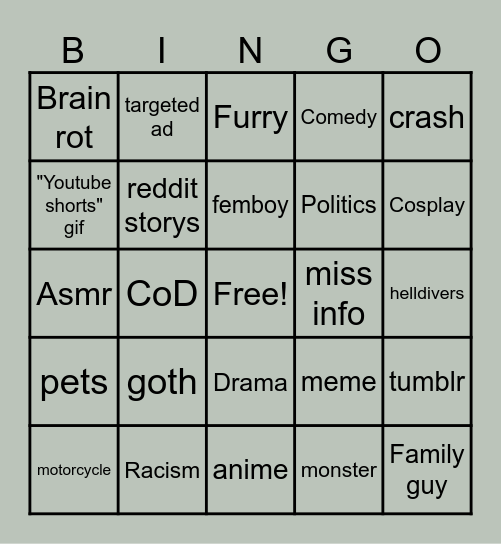 insTA Bingo Card