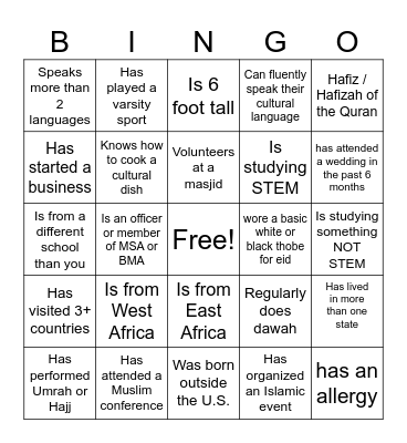 BMW Bingo Card