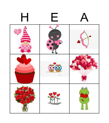 Valentines Day Bingo Card