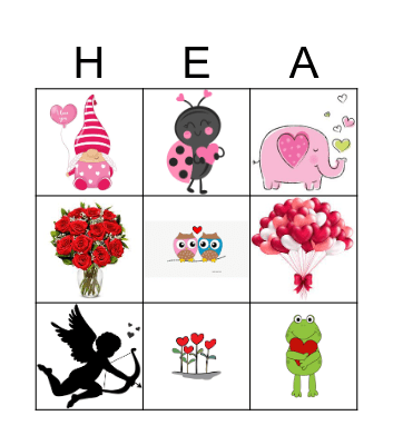 Valentines Day Bingo Card