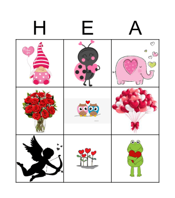 Valentines Day Bingo Card