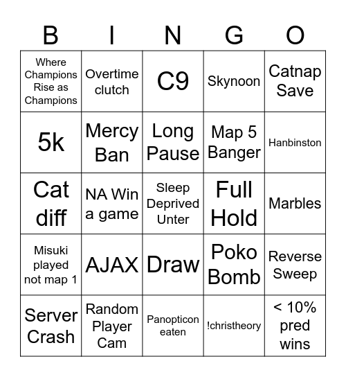 CX Bootcamp Bingo Card