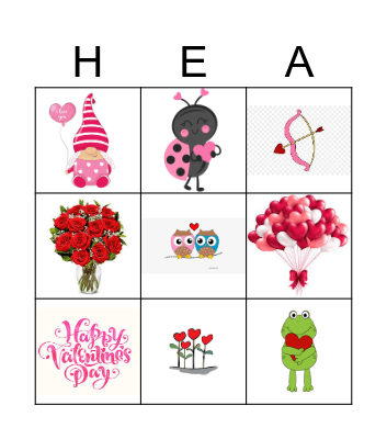 Valentines Day Bingo Card