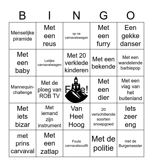 Givers Foto-Carnavalsbingo Card