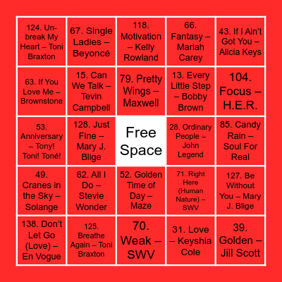 R&Bingo Card