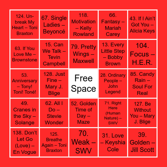 R&Bingo Card