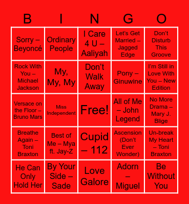 R&Bingo Card