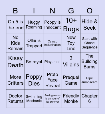 Poppy Playtime Ch.5 Bingo Card