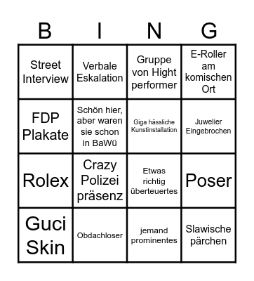 Frankfurt Bingo Card