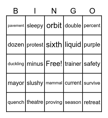 BINGO! Bingo Card