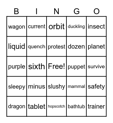BINGO! Bingo Card