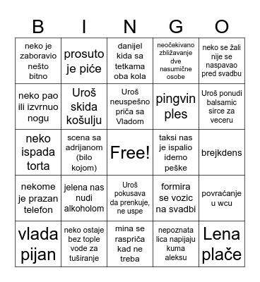 svadba sonja kosta Bingo Card