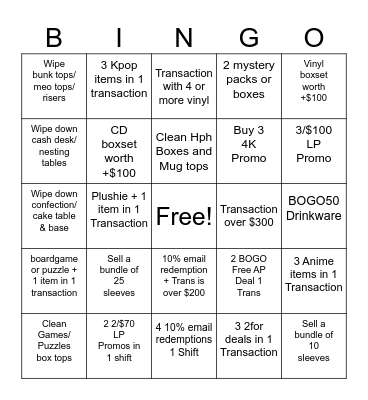 Bramalea Bingo Card