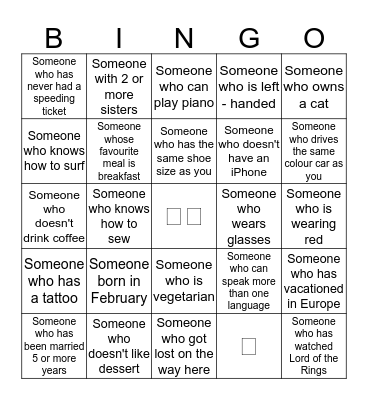 Nika's Bridal Bingo Card